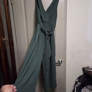 Lulu's Elegant Deep Green Jumpsuit
